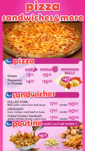 Pizza, Sandwiches & More - Menu